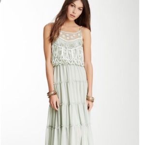 Beaded Sage Free People Gown